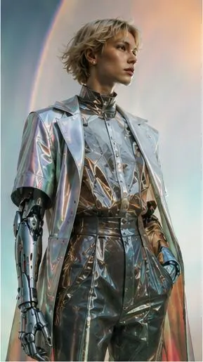 Enhanced fashion look — iridescent tailoring