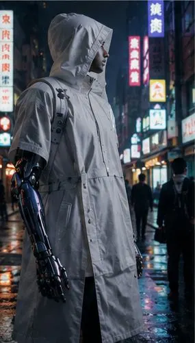 Enhanced fashion look — neon rain