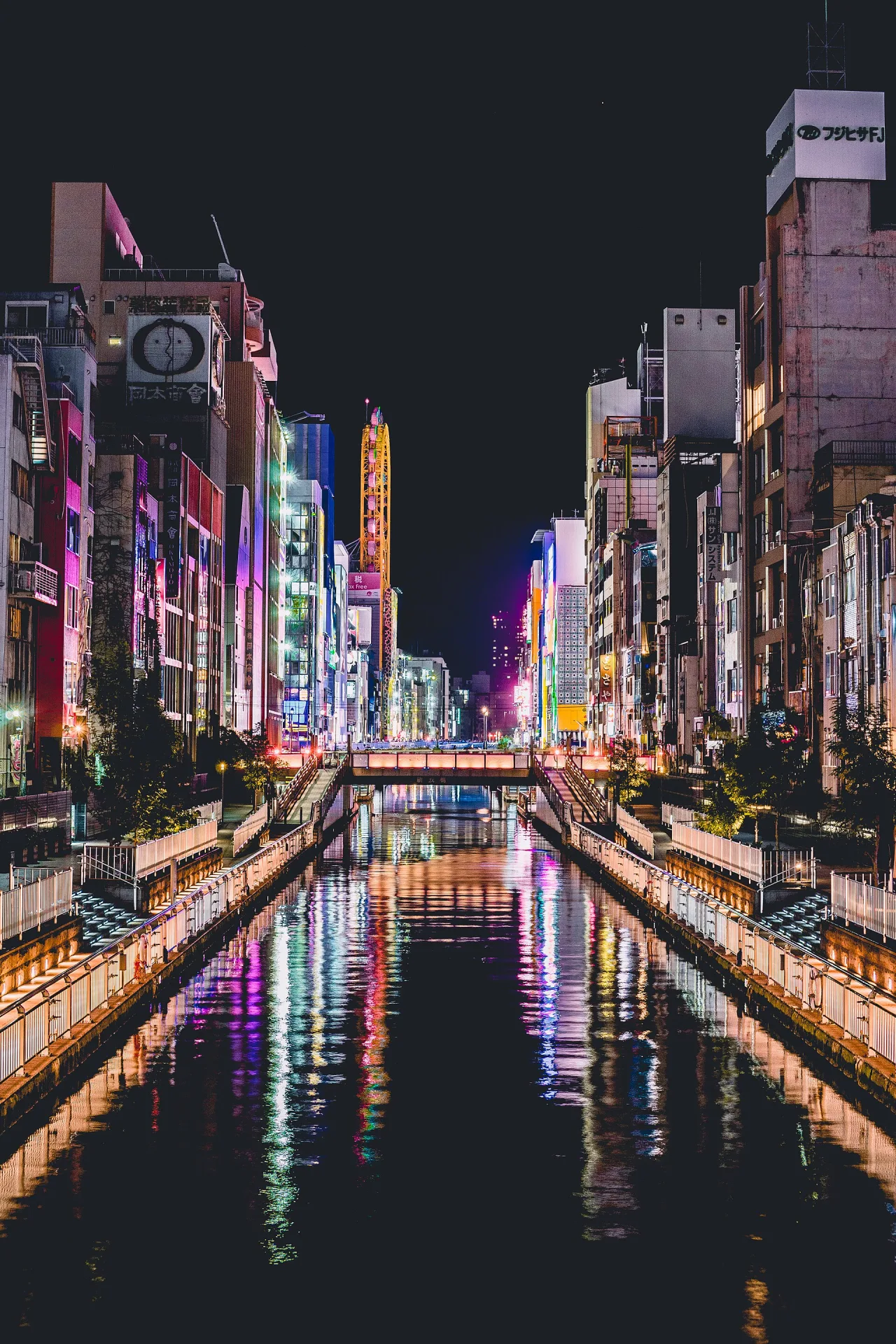 Osaka neon streets at night