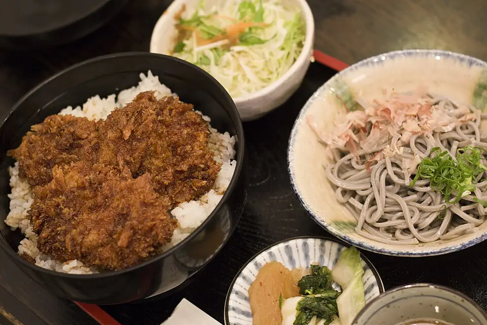 A Japanese set lunch on a tray