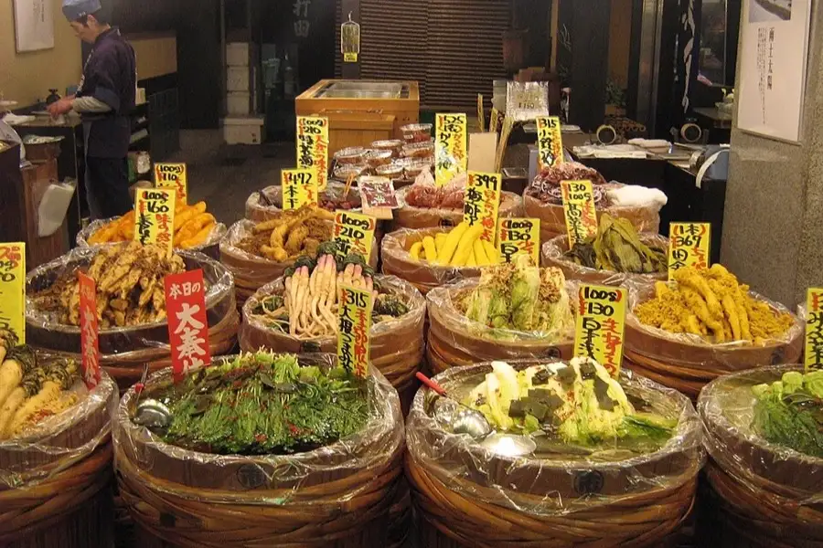 A stall at a Japanese food market